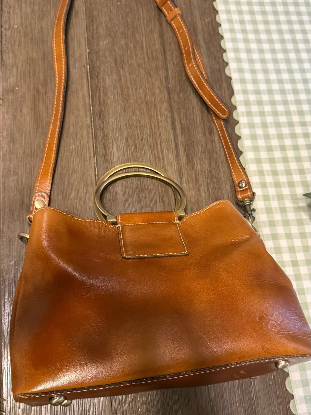 Patricia Nash Empoli Full Grain Leather Satchel with Metal Ring Handles
